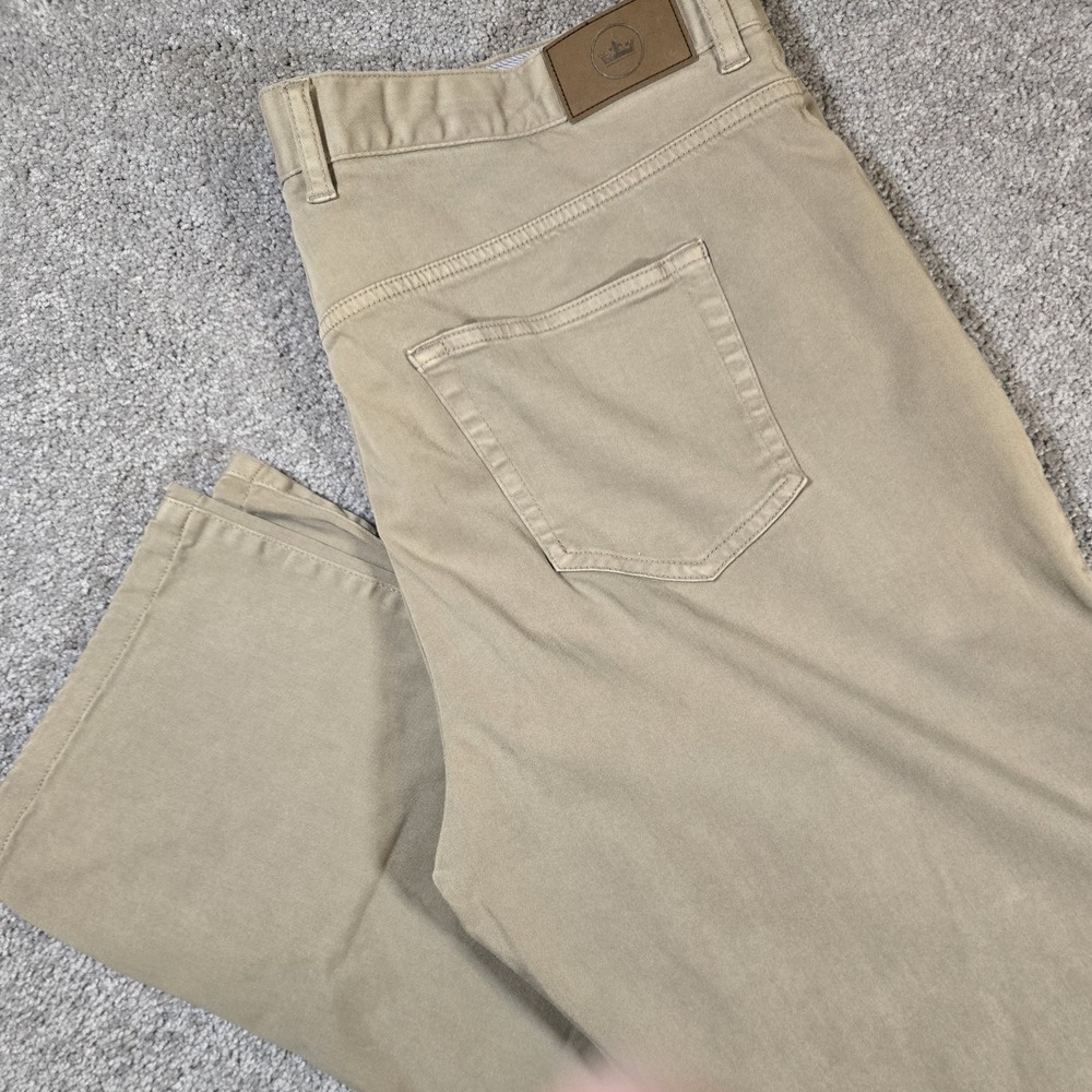 Peter Millar Mens Crown Vintage Canvas 5 Pocket Chino Pants 40 Khaki Stretch